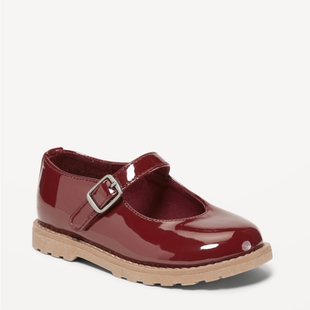 Toddler girl faux patent leather Mary janes